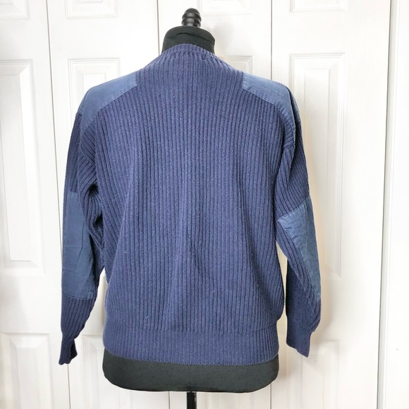 Vintage Eddie Bauer 💯% cotton military/ field sweater, shoulder/ elbow patches - Picture 3 of 5